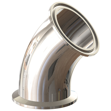 BioPharm 45° 316L Stainless Steel Clamp Elbow